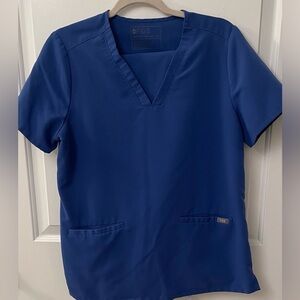 Figs Uniform Set V-Neck Scrub Top and Pants in Royal Blue/ Technical Collection